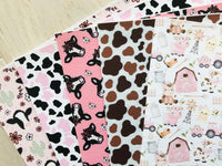 Printed Pebbled Faux Leather Cow Print