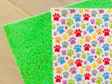 Printed Pebbled Faux Leather Dog Paws