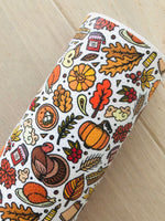 Printed Pebbled Faux Leather Thanksgiving Elements