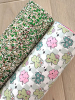 Gold, Green and White Chunky Glitter - Felt Backing