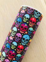 Printed Pebbled Faux Leather Skulls