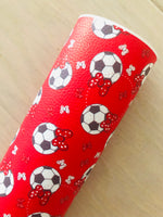 Printed Pebbled Faux Leather Soccer