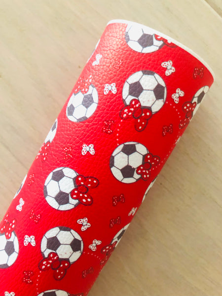 Printed Pebbled Faux Leather Soccer