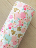 Printed Pebbled Faux Leather Pink Pumpkin