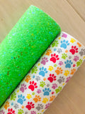 Printed Pebbled Faux Leather Dog Paws