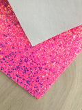 Lux Pink Chunky Glitter Fabric Sheet - Felt Backing