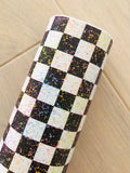Printed Pebbled Faux Leather Checker Board