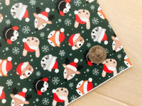 Printed Pebbled Faux Leather Christmas Forest Animals