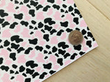 Printed Pebbled Faux Leather Cow Print