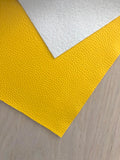 Textured Solid Yellow Faux Leather