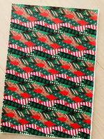 Printed Pebbled Faux Leather Holiday Brushstroke Works