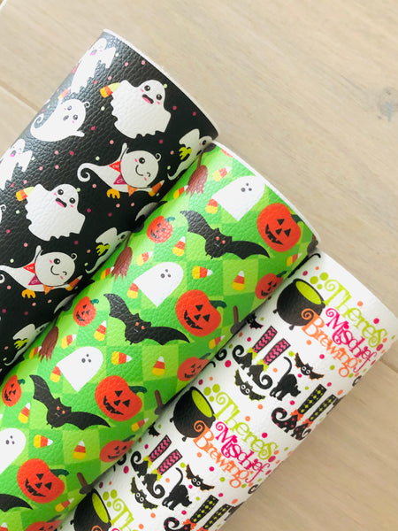 Printed Pebbled Faux Leather Ghosts - Multiple Designs