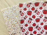 LUX Gold and White Chunky Glitter Fabric - Soft Felt Backing