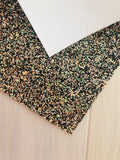 Black and Gold Chunky Glitter Fabric Sheet - Felt Backing