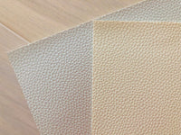 Solid Color Pebbled Faux Leather - Cotton Fleece Backing