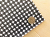 Custom Printed Smooth Leather Black and White Buffalo Plaid - Soft Felt Backing