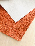Embossed Lace Fabric Sheet - Fleece Backing
