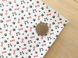 Custom Printed Smooth Leather Dog Bones and Paw Prints - Soft Felt Backing