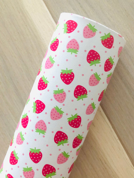 Custom Printed Smooth Leather Strawberries