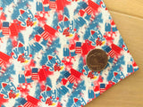Custom Print Smooth Faux leather with Fireworks with Popsicles