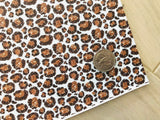 Printed Pebbled Faux Leather Faux Glitter Leopard