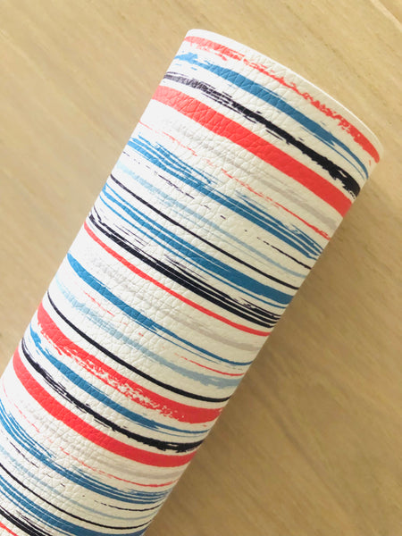 Blue, red, black Wavy Lines with white background