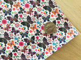 Custom Printed Smooth Faux Leather Butterflies and Flowers - Felt Backing