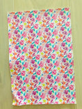 Custom Printed Smooth Leather Watercolor Flowers - Felt Backing
