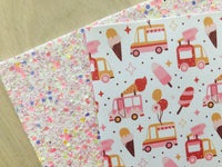 Custom Printed Smooth Leather Ice Cream Truck