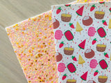 Custom Printed Smooth Leather Summer Fruits and Popsicles