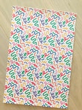Custom Printed Faux Leather Colorful Doodle