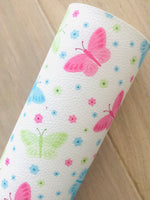 Printed Pebbled Faux Leather Butterfly Design