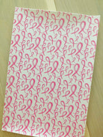 Custom Printed Smooth Leather Breast Cancer Awareness Pink Ribbon