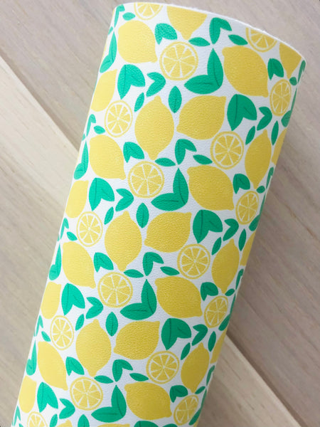 Custom Printed Smooth Leather Summer Lemons