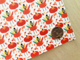 Custom Printed Smooth Faux Leather Cute Turkey and Pumpkins