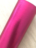 Metallic Pebbled Faux Leather Pink- Cotton Backing