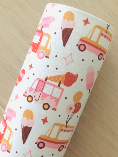 Custom Printed Smooth Leather Ice Cream Truck