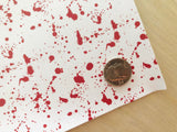 Custom Printed Smooth Faux Leather Blood Splatters