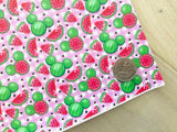 Printed Pebbled Faux Leather Watermelon Design