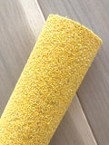 Yellow Chunky Glitter Fabric - White Felt Backing