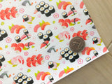 Printed Pebbled Faux Leather Sushi Design