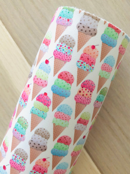 Custom Printed Faux Leather Ice Cream Cone