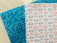 Lux Blue Chunky Glitter Fabric Sheet