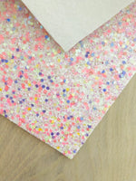 Lux White Chunky Glitter Fabric Sheet - Soft Felt Backing