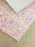 Lux White Chunky Glitter Fabric Sheet - Soft Felt Backing