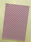Custom Printed Smooth Faux Leather Red, White and Blue Lines