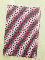 Custom Printed Smooth Leather with Blue Stars on Red Strips Design