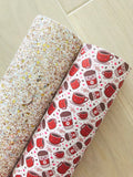 LUX Gold and White Chunky Glitter Fabric - Soft Felt Backing