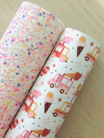 Lux White Chunky Glitter Fabric Sheet - Soft Felt Backing