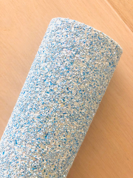 Lux Blue Chunky Glitter Fabric Sheet